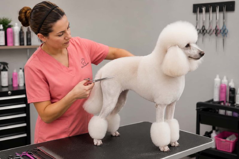 Linework en peluquería canina: marcado de líneas con máquina y tijera