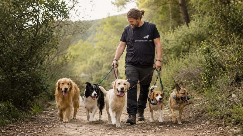 Paseos para socializar perros en la residencia canina